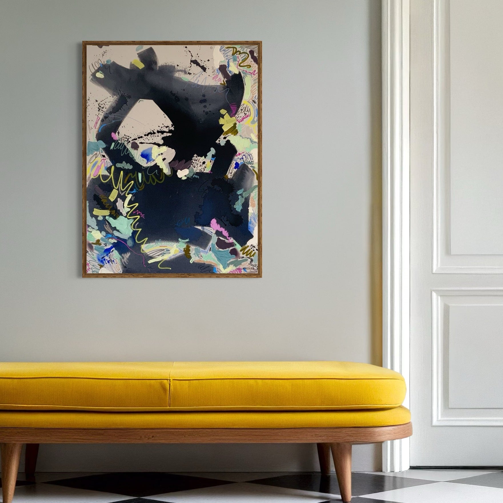 Trust the process 30" x 40" - Acrylic and mixed media abstract painting on canvas