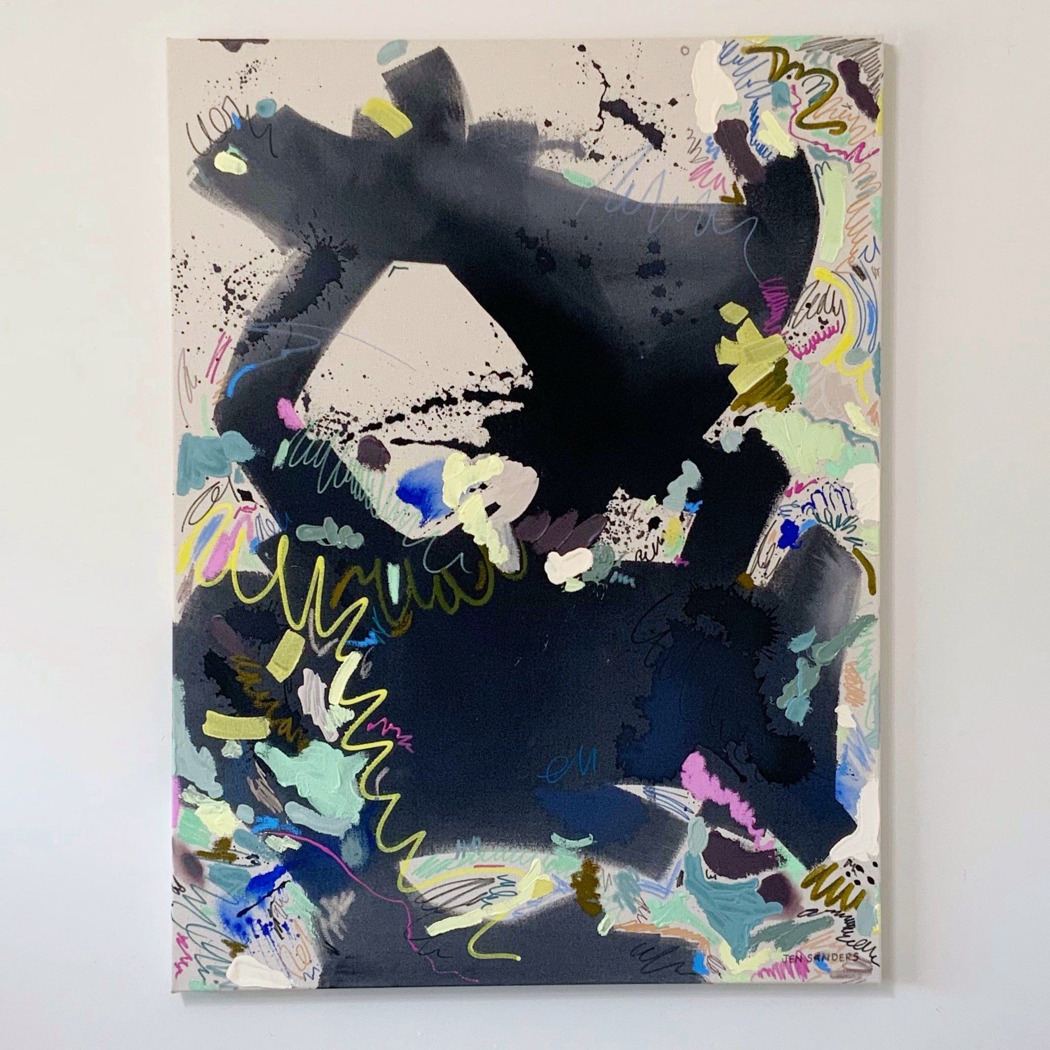 Trust the process 30" x 40" - Acrylic and mixed media abstract painting on canvas