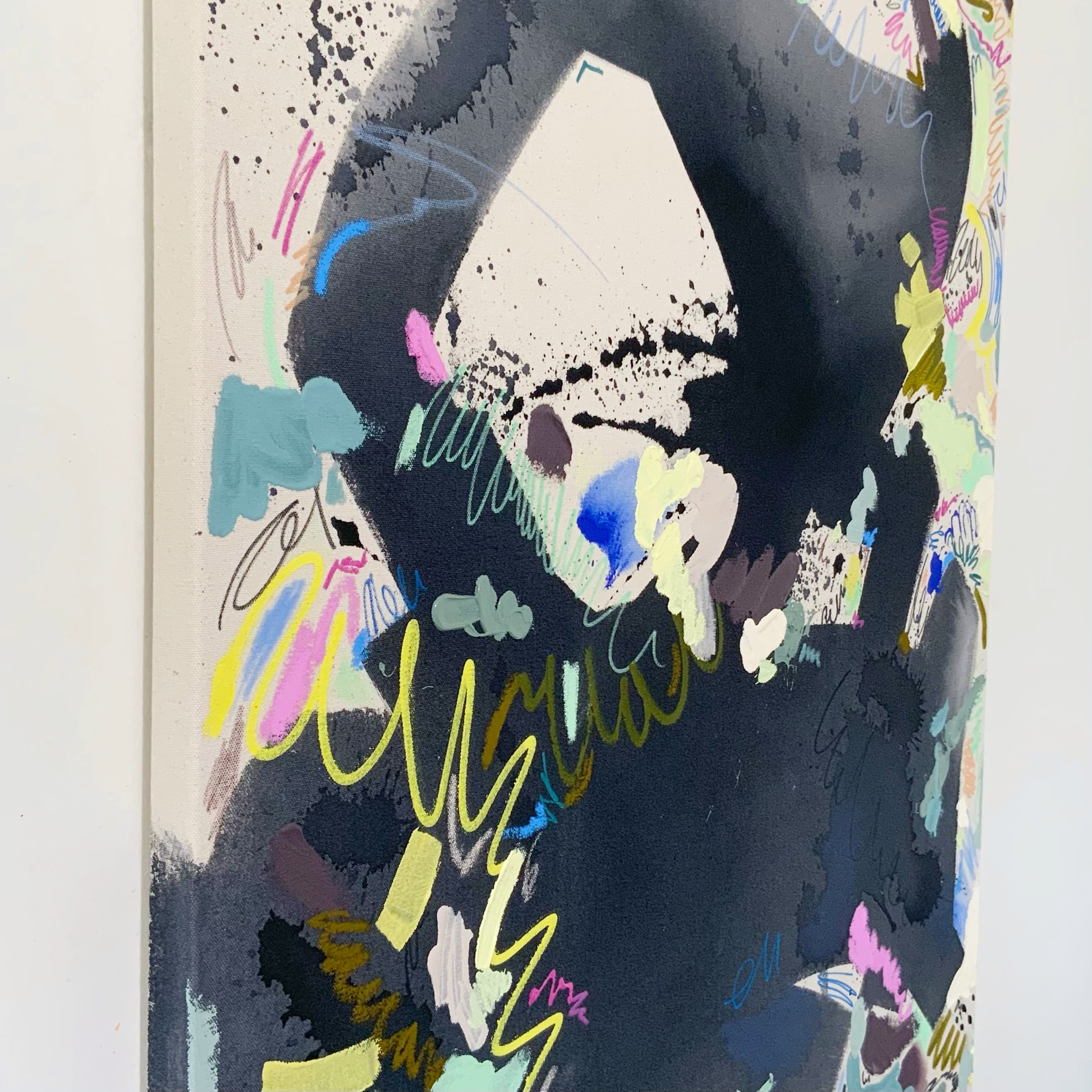 Trust the process 30" x 40" - Acrylic and mixed media abstract painting on canvas