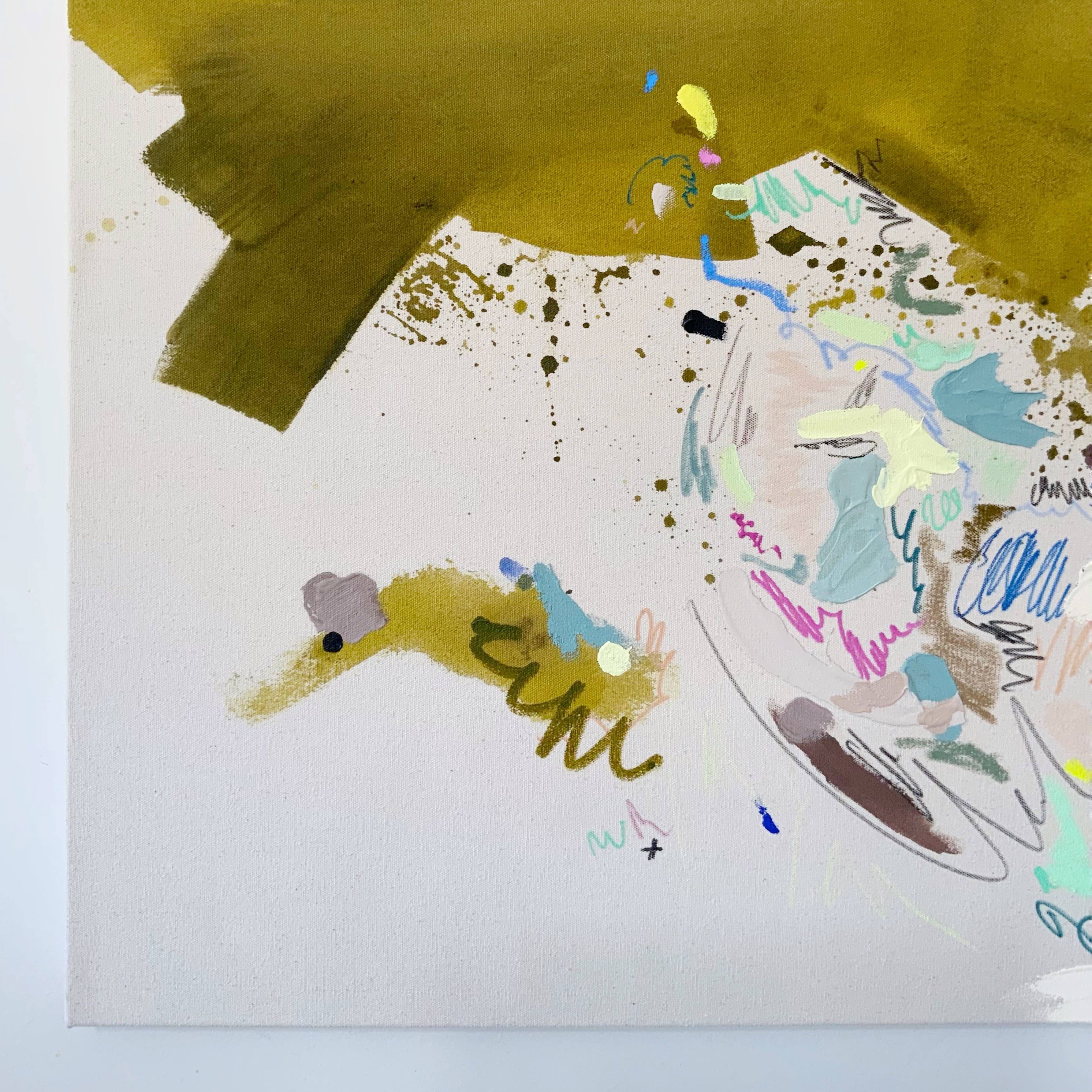 Feels about right 36" x 36" - Acrylic and mixed media abstract painting on canvas