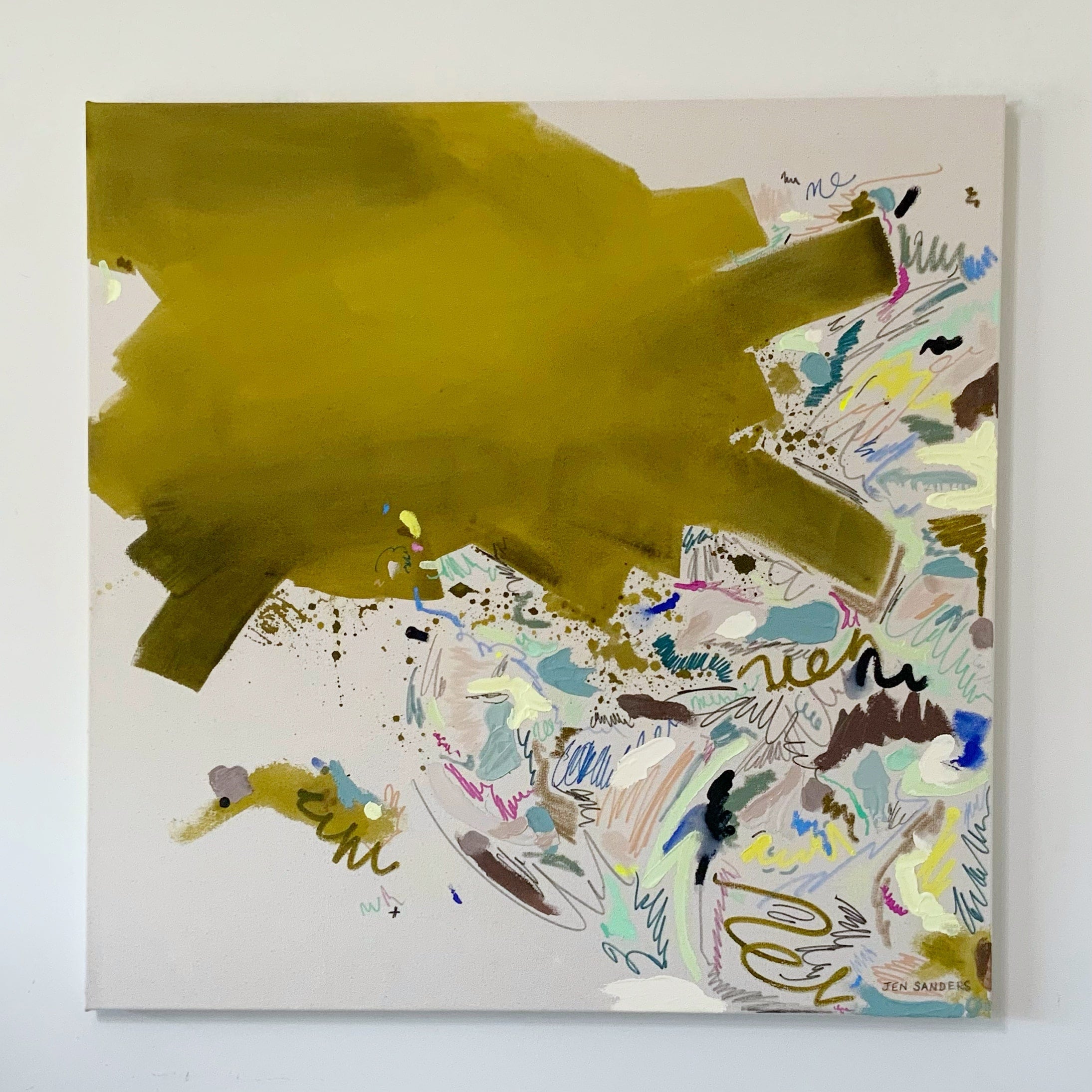 Feels about right 36" x 36" - Acrylic and mixed media abstract painting on canvas