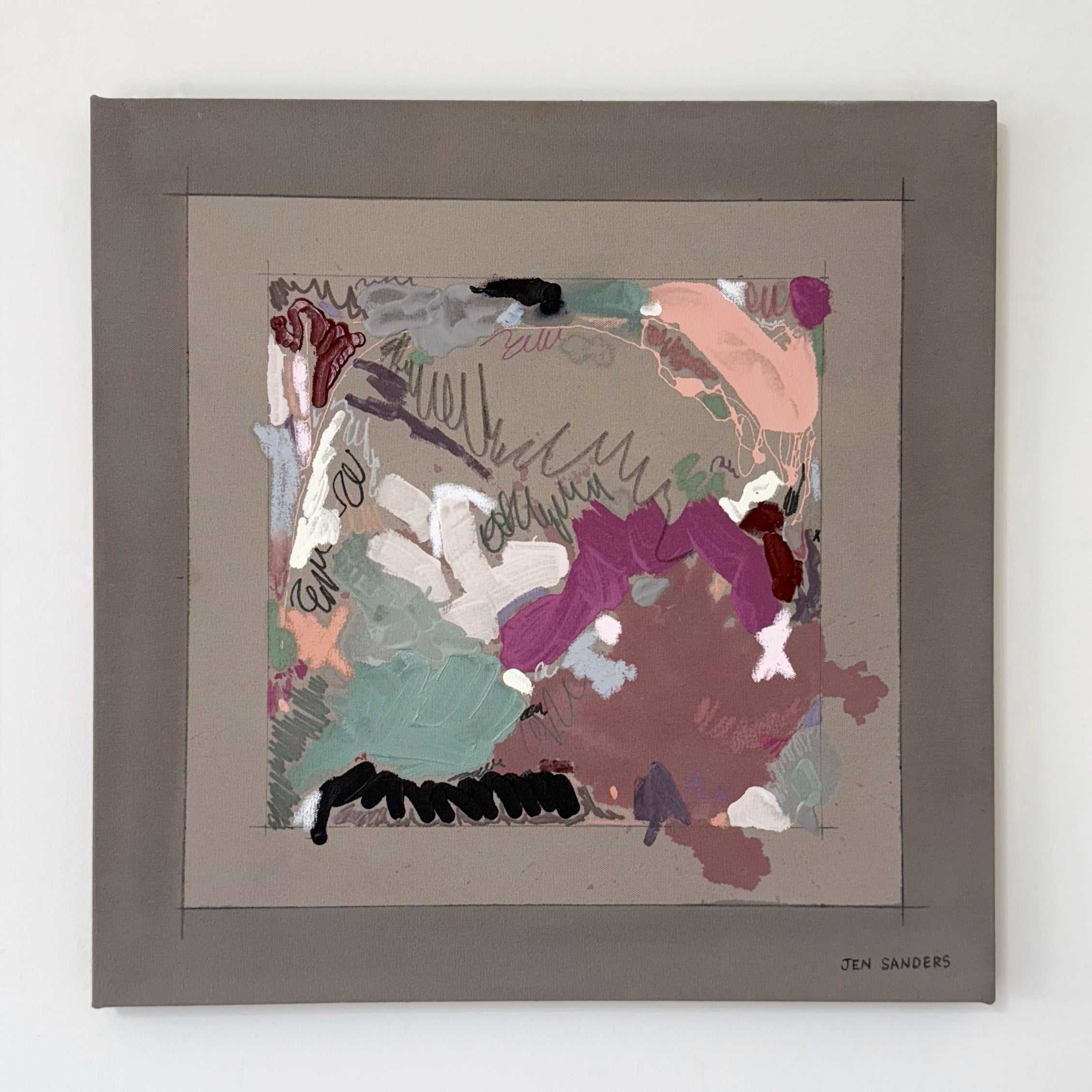Spatial Awareness 24" x 24" – Acrylic and mixed media abstract painting on canvas