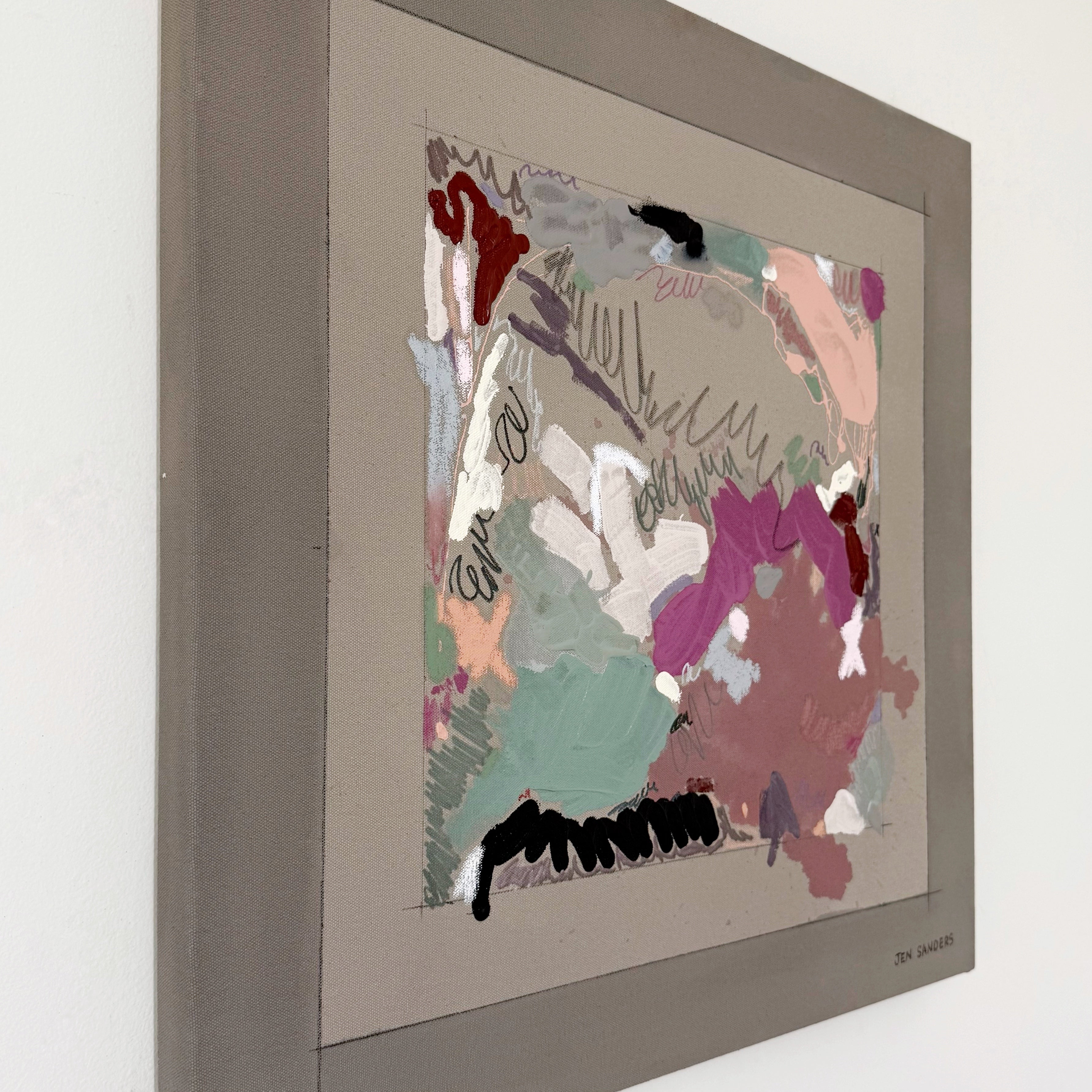 Spatial Awareness 24" x 24" – Acrylic and mixed media abstract painting on canvas