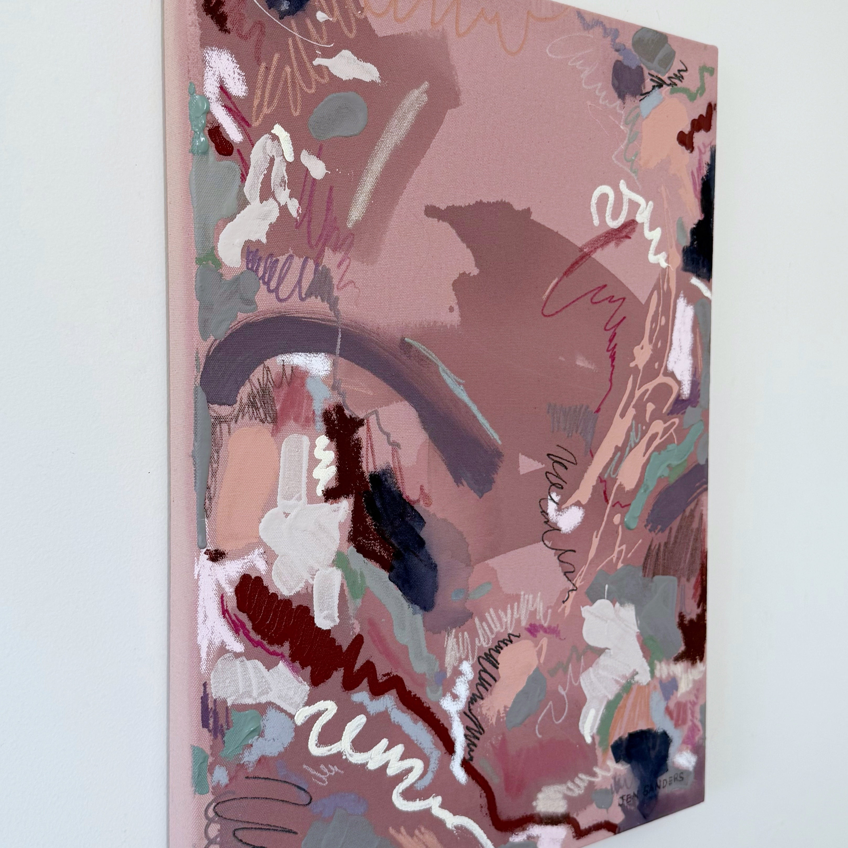 Retrace 18" x 24" – Acrylic and mixed media abstract painting on canvas