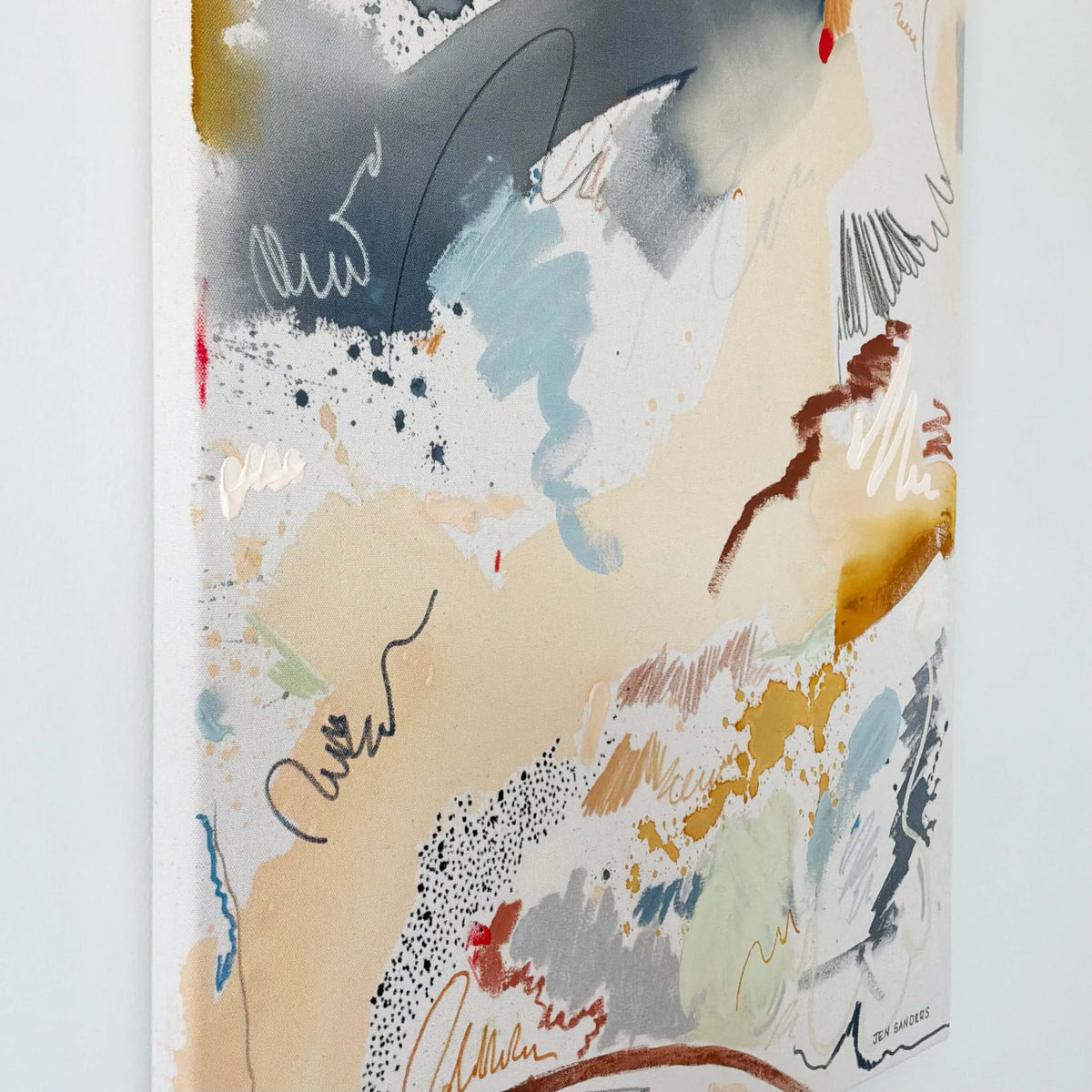 Low Sky – 24" x 30" – Acrylic and mixed media abstract painting on canvas