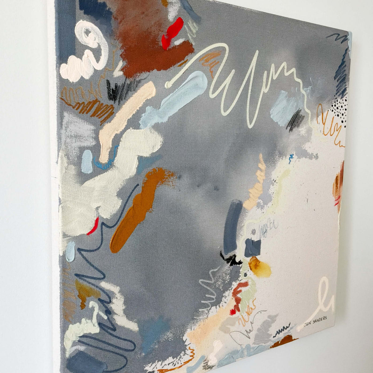 Tethered – 24" x 24" – Acrylic and mixed media abstract painting on canvas