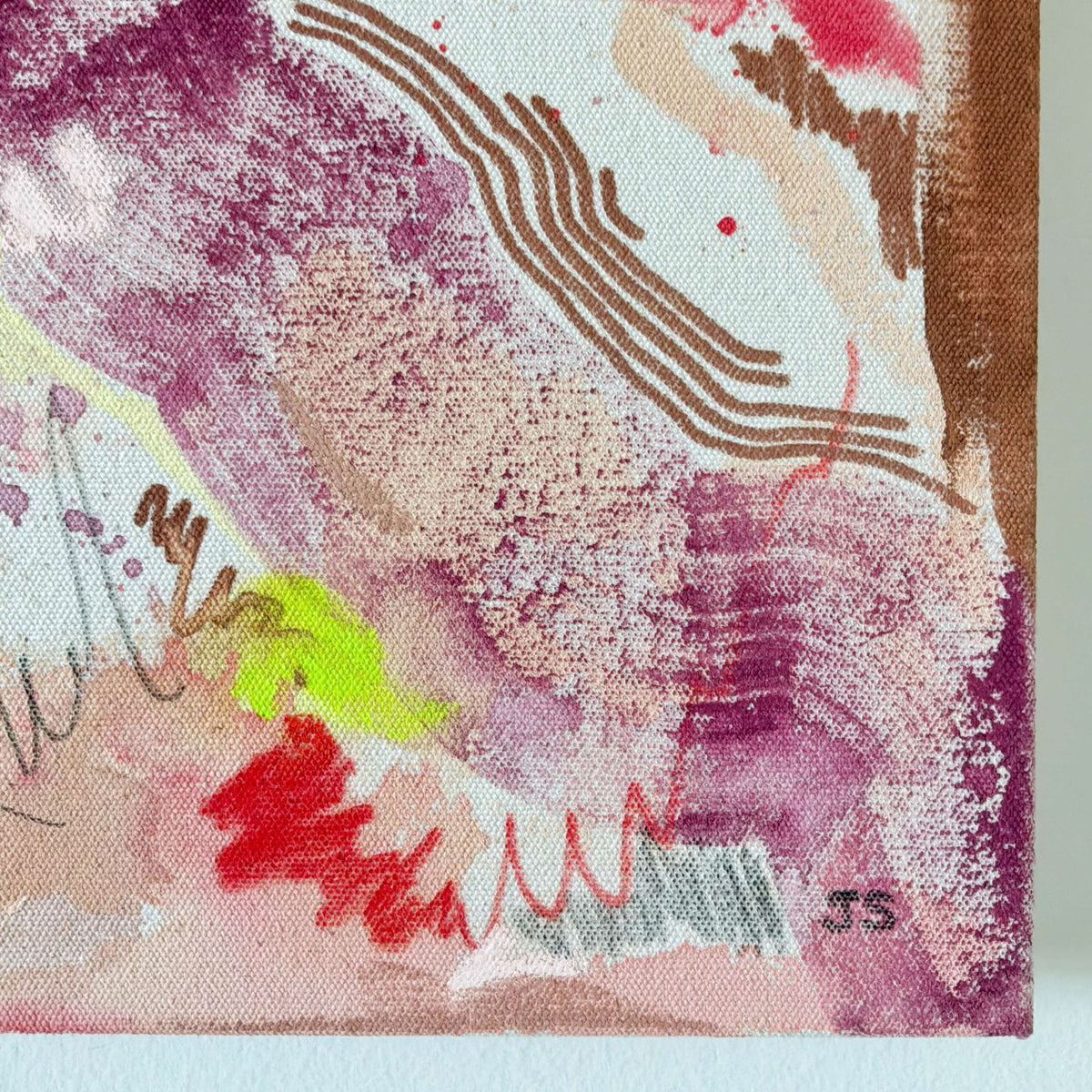 Bruised 12" x 12" – Acrylic and mixed media abstract painting on canvas