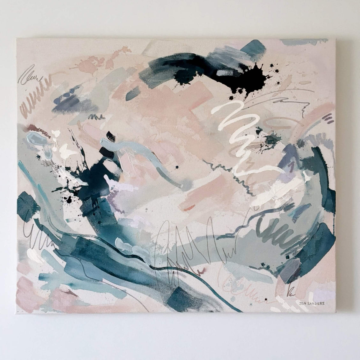 Gray Area 30" x 35" – Acrylic and mixed media abstract painting on canvas