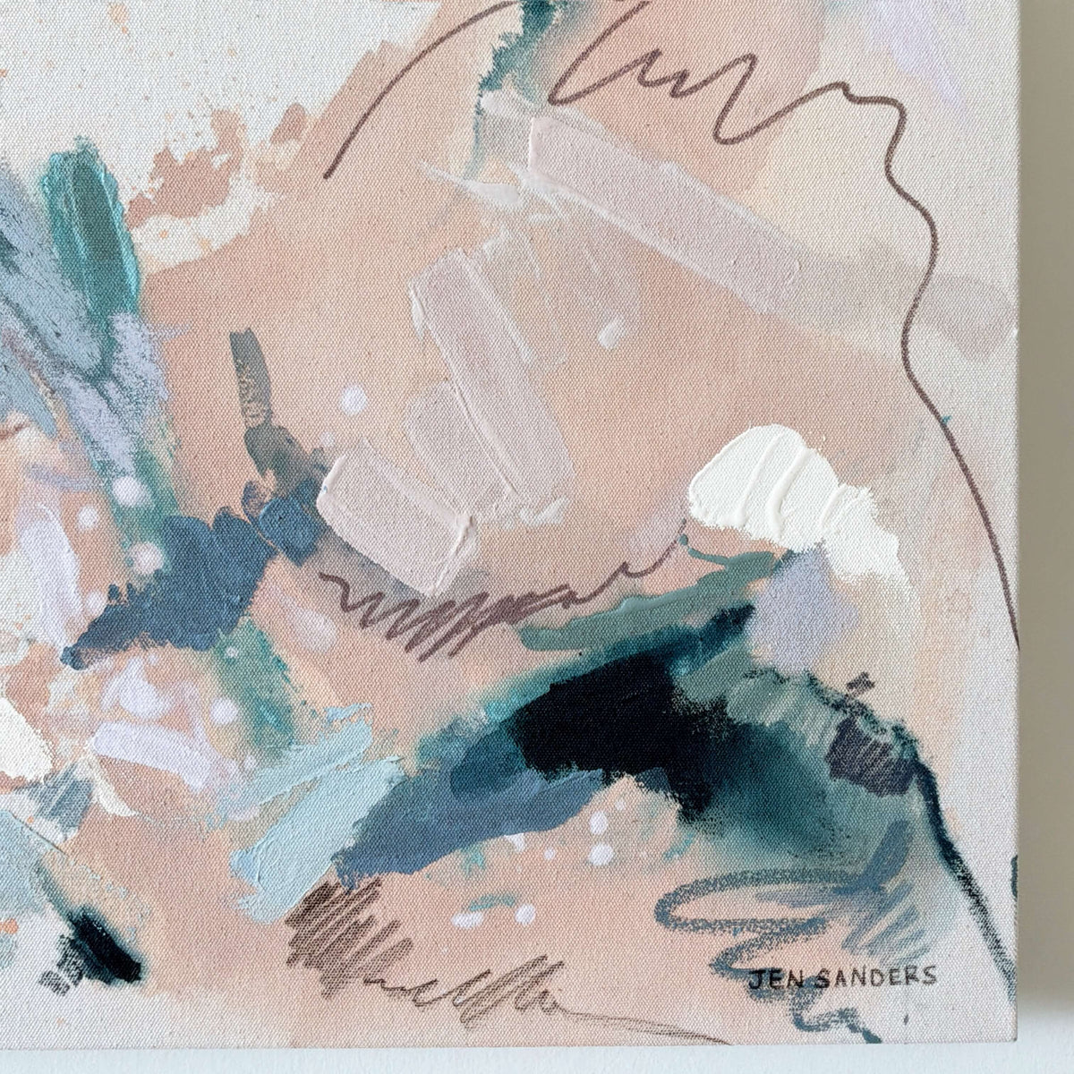 Wading – 18" x 24" – Acrylic and mixed media abstract painting on canvas