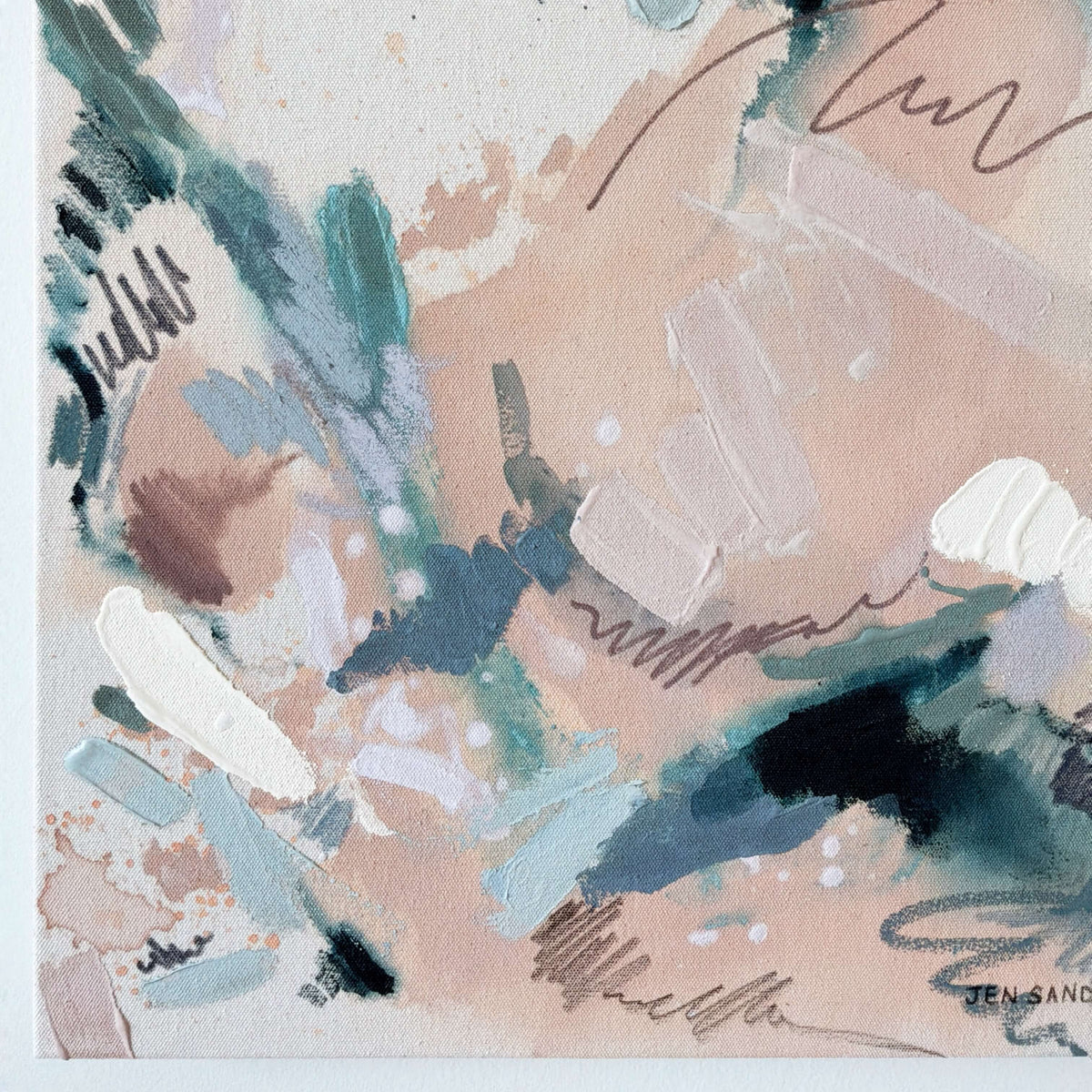Wading – 18" x 24" – Acrylic and mixed media abstract painting on canvas