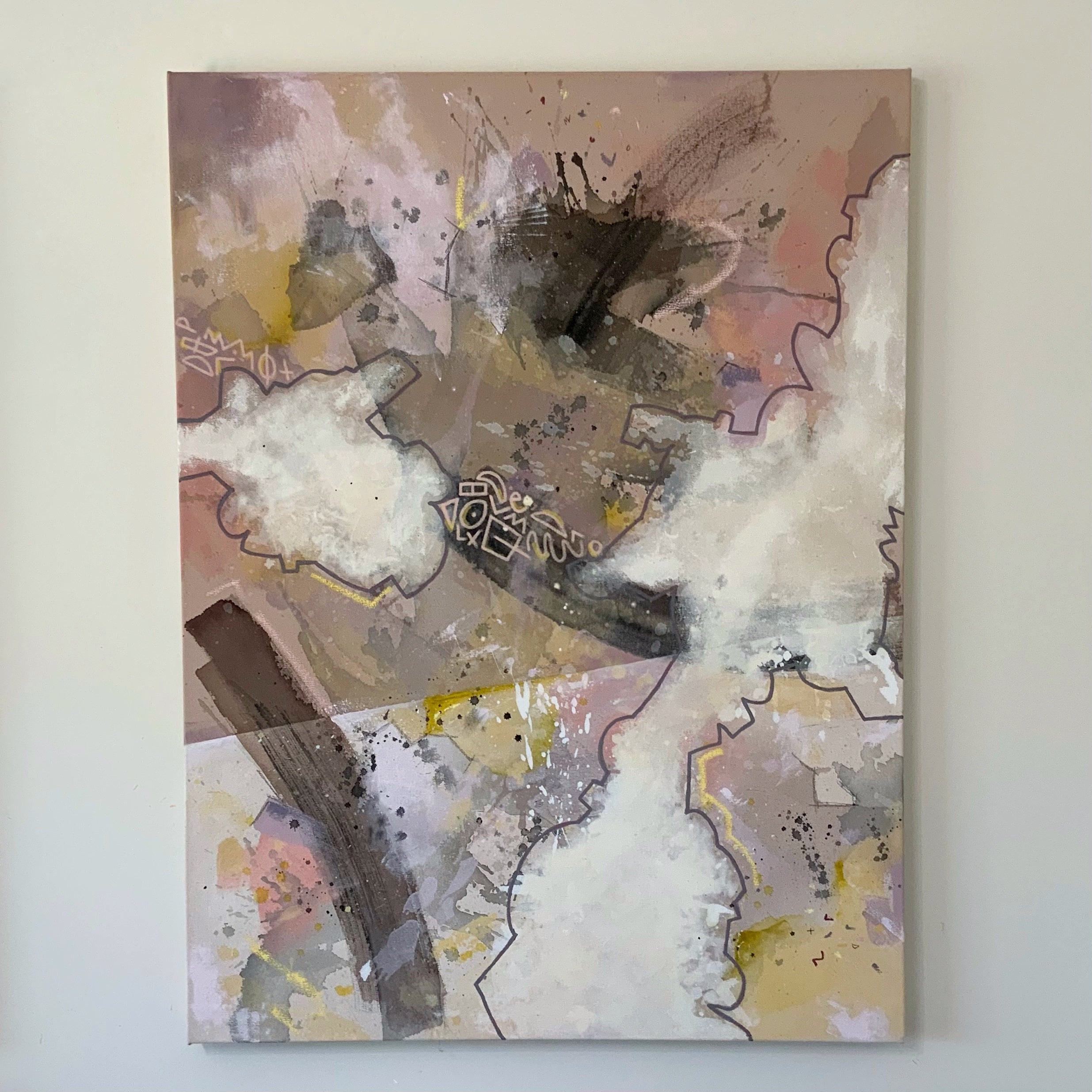 Don't forget to breathe (30" x 40") - #3 of 3 - Acrylic and mixed media on canvas