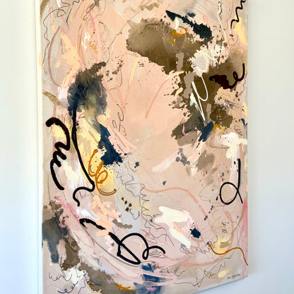 Lost and found - 30" x 40" - Acrylic and mixed media abstract painting on canvas