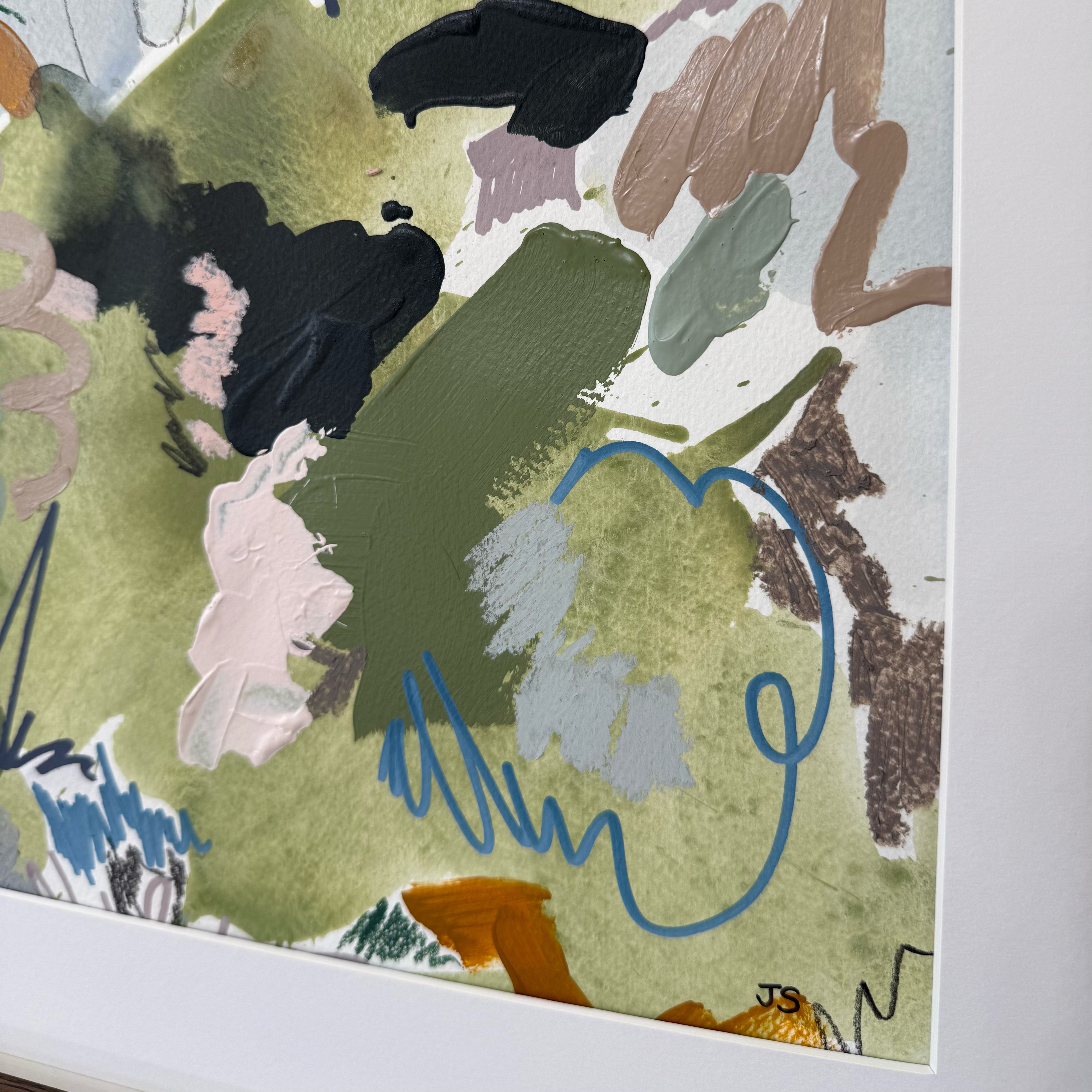 Worn Grace 11.5" x 15.5" (artwork) – Mixed media on paper, matted and framed ( size: 16.75" x 20.5")
