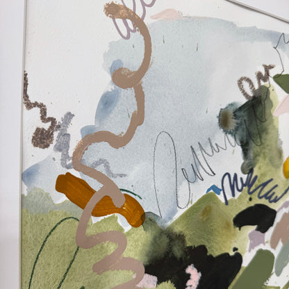 Worn Grace 11.5" x 15.5" (artwork) – Mixed media on paper, matted and framed ( size: 16.75" x 20.5")