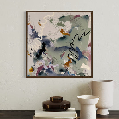 Cracks and all 24" x 24" -  Acrylic and mixed media abstract painting on canvas