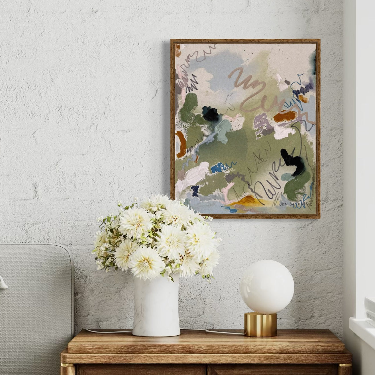 Almost on Purpose 16" x 20" – Acrylic and mixed media abstract painting on canvas