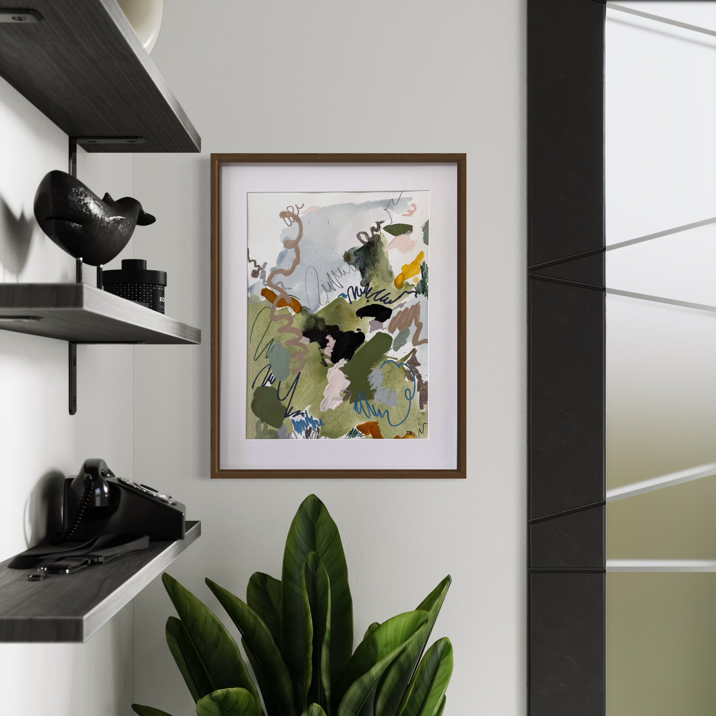 Worn Grace 11.5" x 15.5" (artwork) – Mixed media on paper, matted and framed ( size: 16.75" x 20.5")