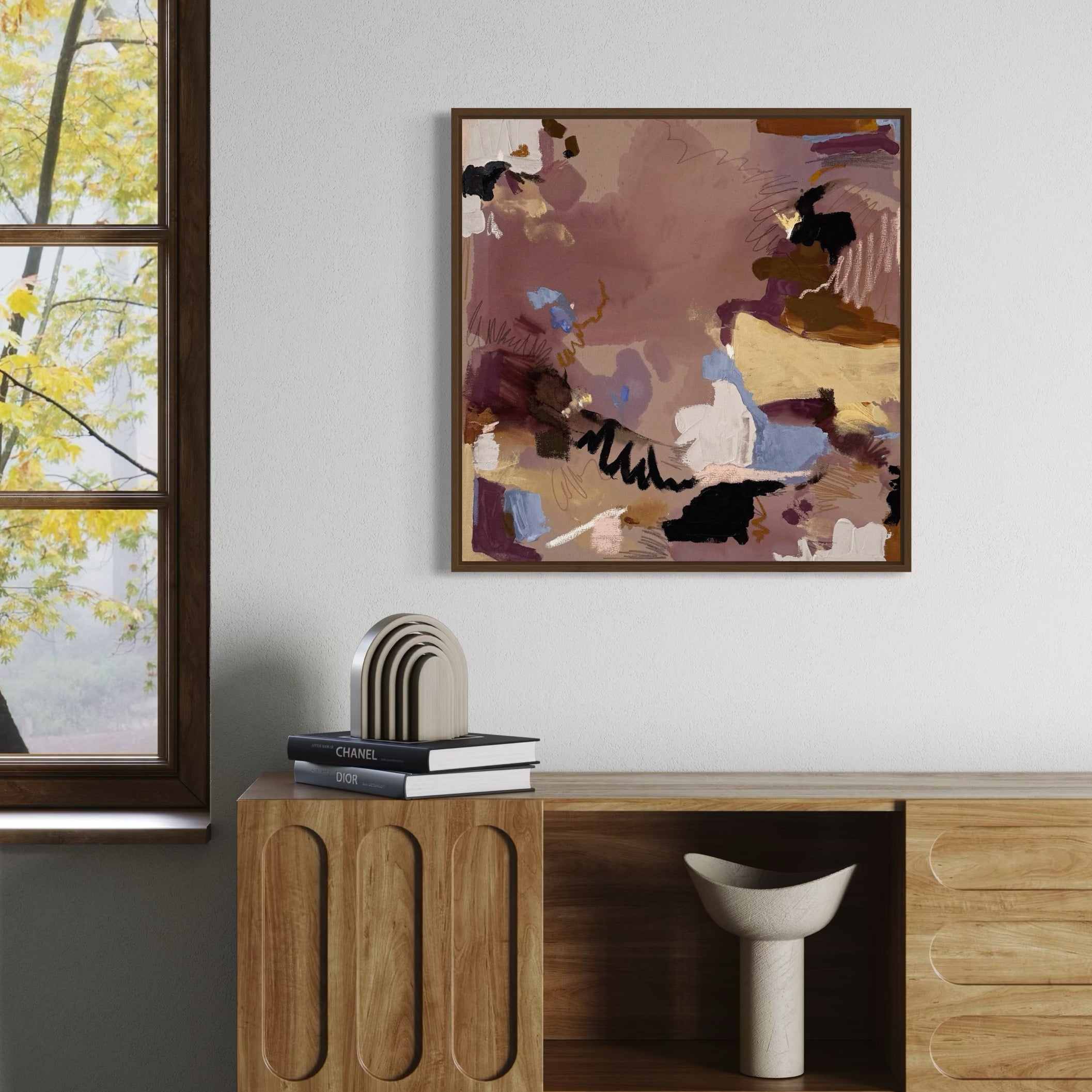 Time Traveler 24" x 24"– Acrylic and mixed media abstract painting on canvas