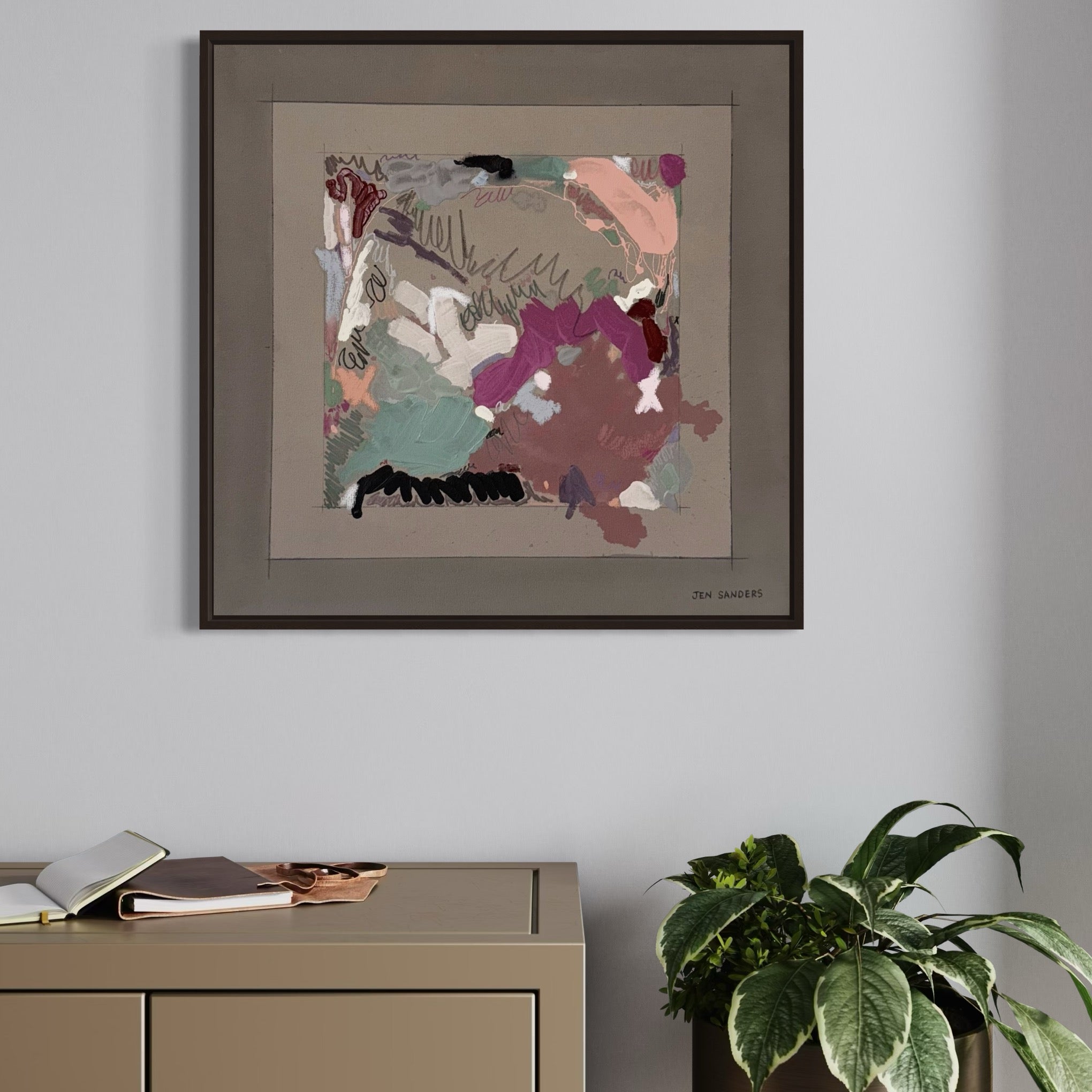 Spatial Awareness 24" x 24" – Acrylic and mixed media abstract painting on canvas