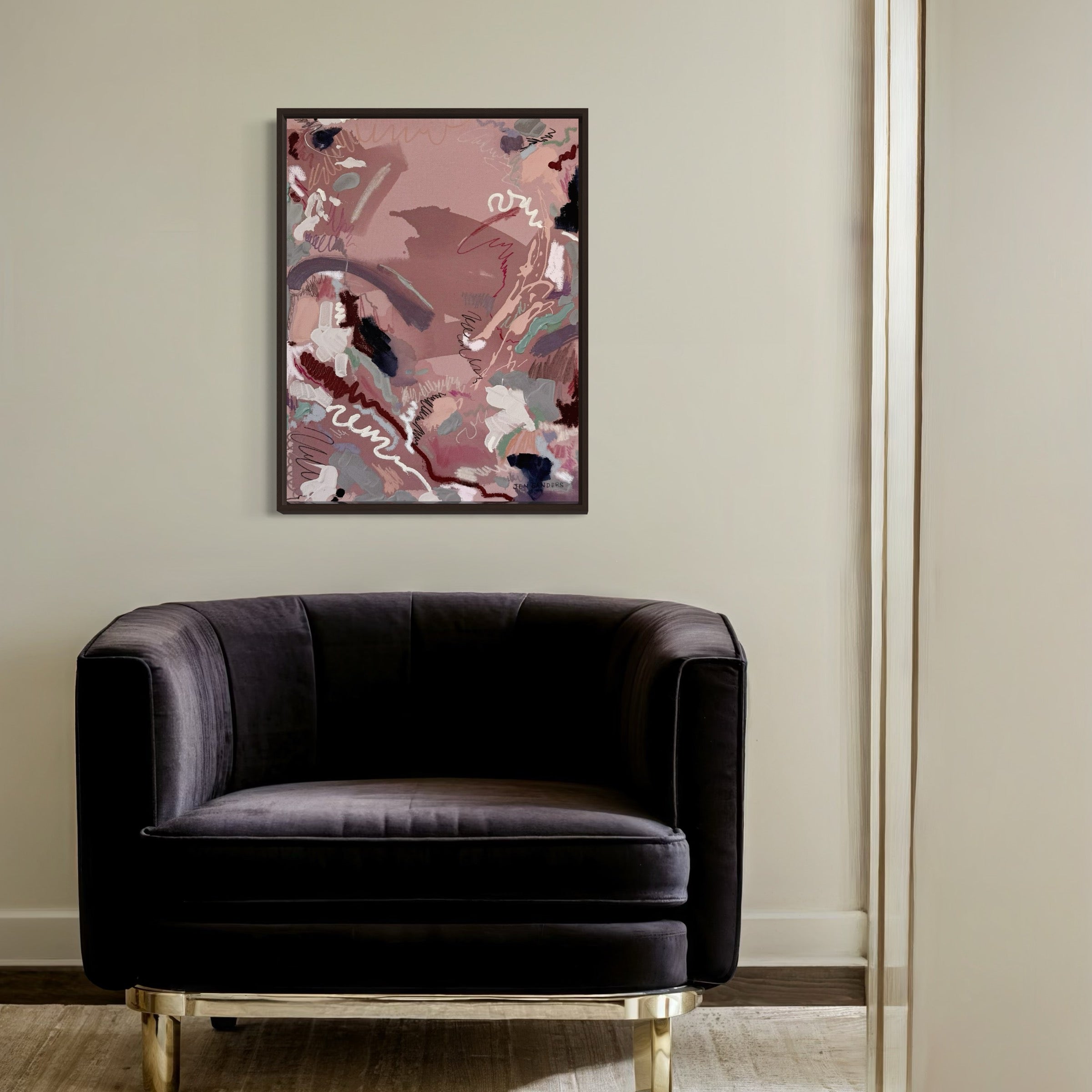 Retrace 18" x 24" – Acrylic and mixed media abstract painting on canvas