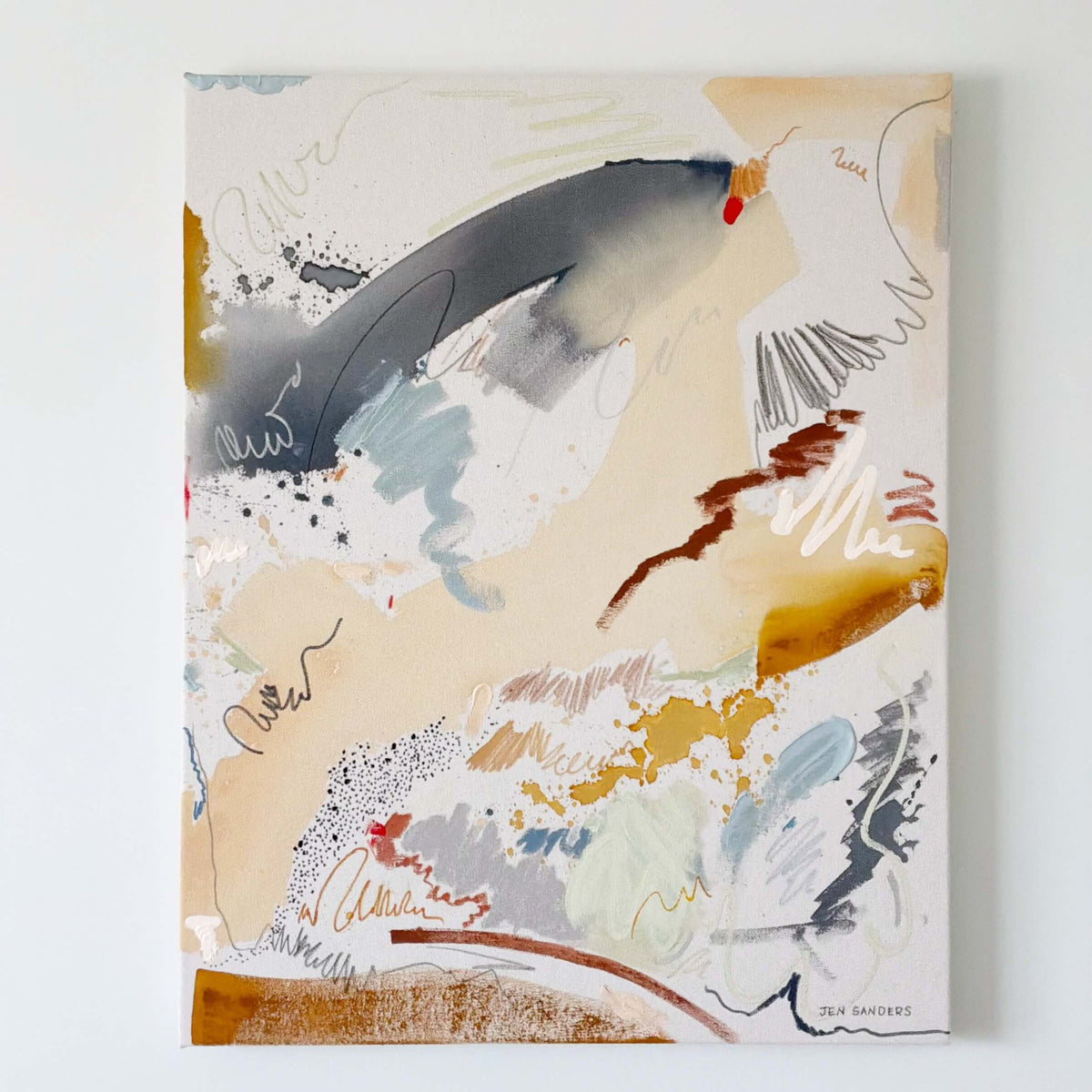 Low Sky – 24" x 30" – Acrylic and mixed media abstract painting on canvas