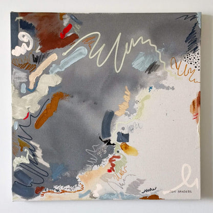 Tethered – 24" x 24" – Acrylic and mixed media abstract painting on canvas