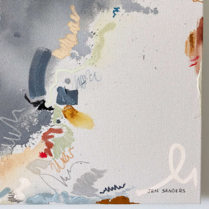 Tethered – 24" x 24" – Acrylic and mixed media abstract painting on canvas