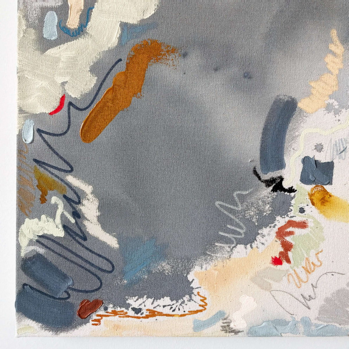 Tethered – 24" x 24" – Acrylic and mixed media abstract painting on canvas