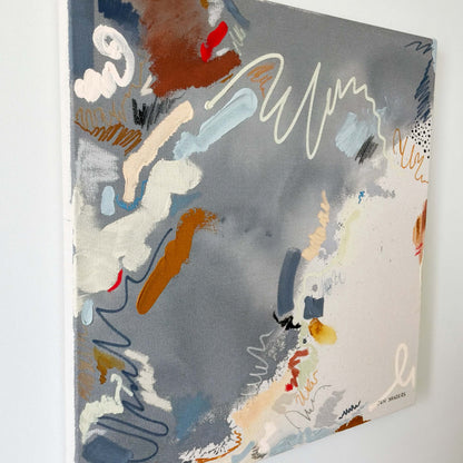 Tethered – 24" x 24" – Acrylic and mixed media abstract painting on canvas