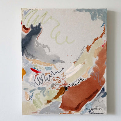 Drifting Off – 16" x 20" – Acrylic and mixed media abstract painting on canvas