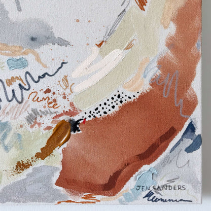 Drifting Off – 16" x 20" – Acrylic and mixed media abstract painting on canvas