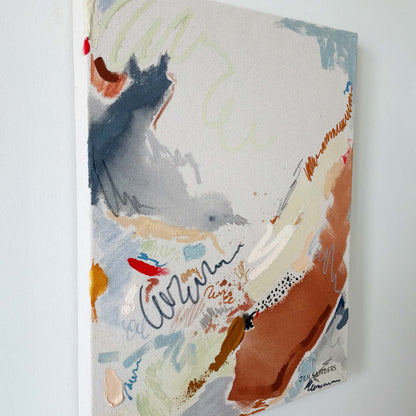Drifting Off – 16" x 20" – Acrylic and mixed media abstract painting on canvas