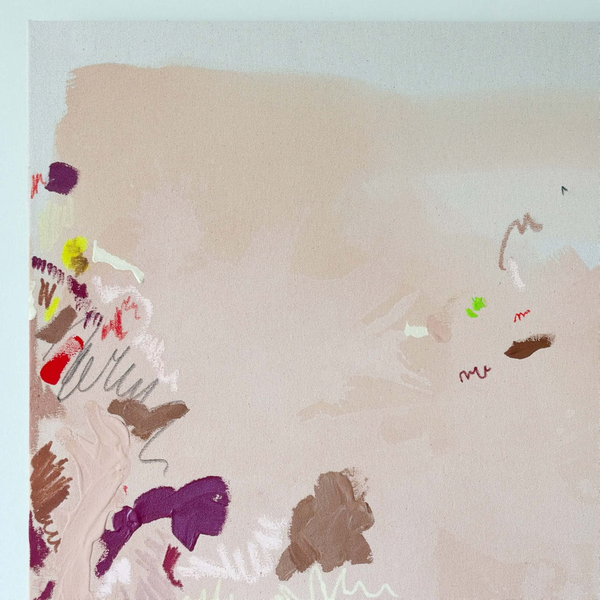 Illegible 24" x 30" – Acrylic and mixed media abstract painting on canvas