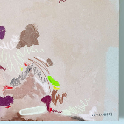 Illegible 24" x 30" – Acrylic and mixed media abstract painting on canvas