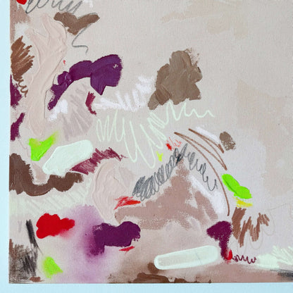 Illegible 24" x 30" – Acrylic and mixed media abstract painting on canvas