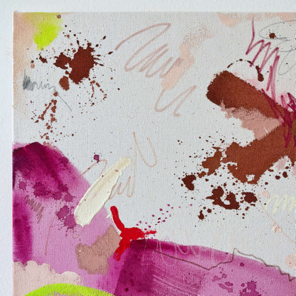 Pink Noise 16" x 20" – Acrylic and mixed media abstract painting on canvas