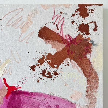 Pink Noise 16" x 20" – Acrylic and mixed media abstract painting on canvas