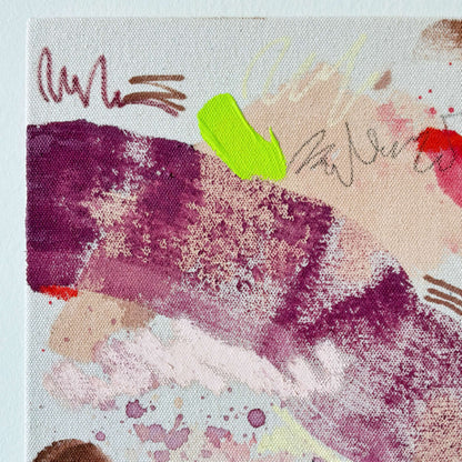 Bruised 12" x 12"  – Acrylic and mixed media abstract painting on canvas