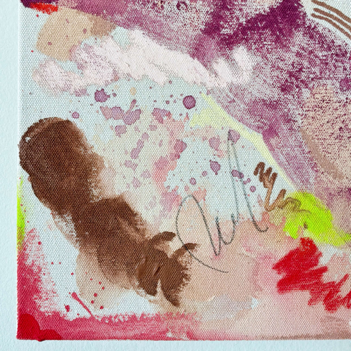 Bruised 12" x 12"  – Acrylic and mixed media abstract painting on canvas