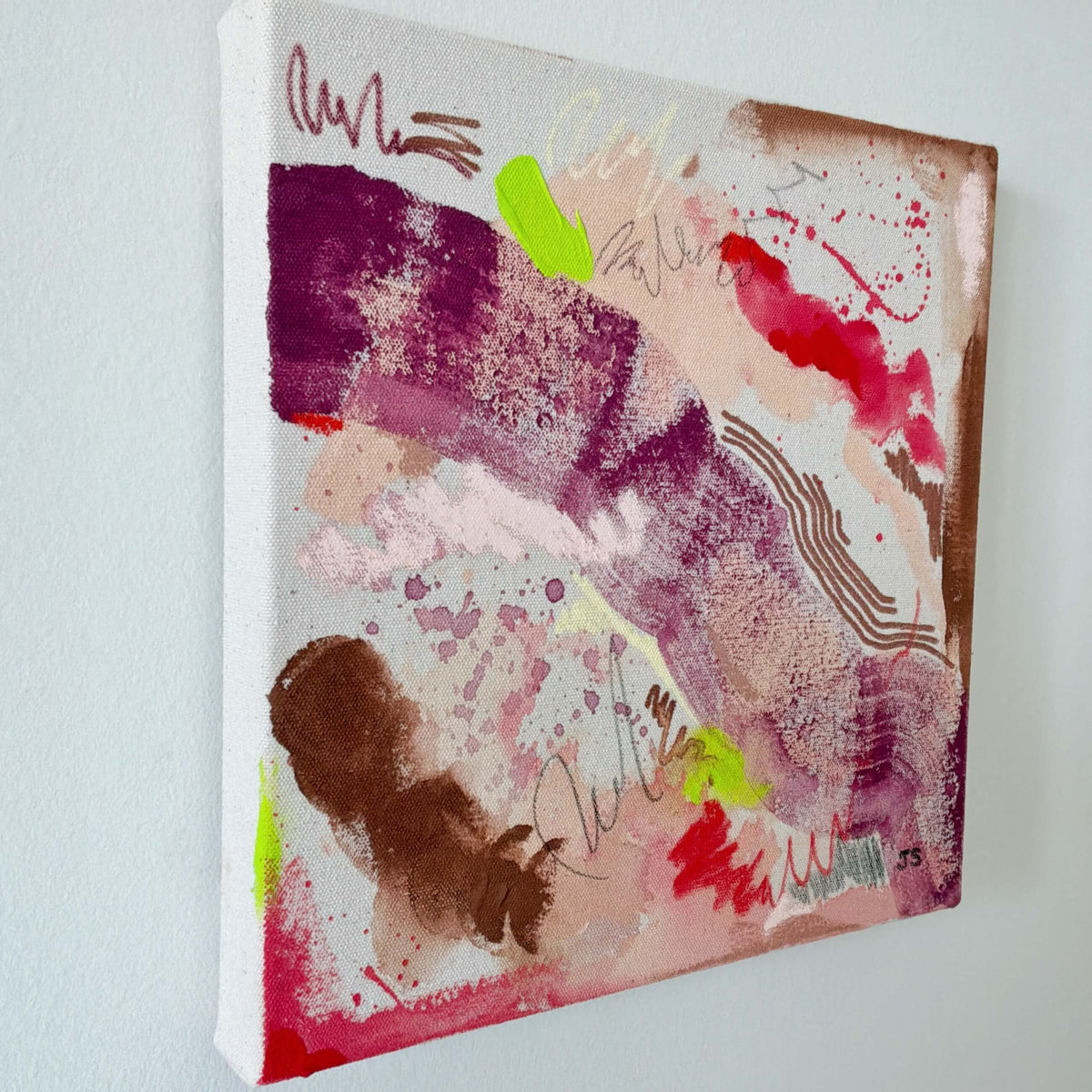 Bruised 12" x 12"  – Acrylic and mixed media abstract painting on canvas