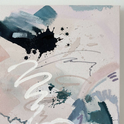 Gray Area  30" x 35" – Acrylic and mixed media abstract painting on canvas