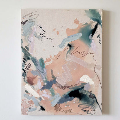 Wading – 18" x 24" – Acrylic and mixed media abstract painting on canvas