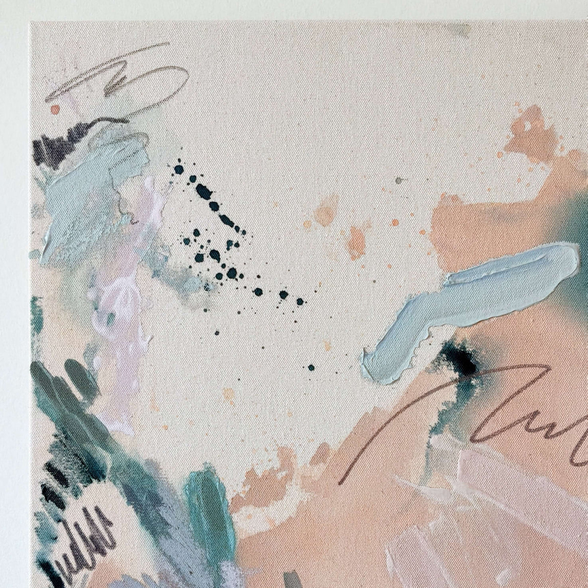 Wading – 18" x 24" – Acrylic and mixed media abstract painting on canvas