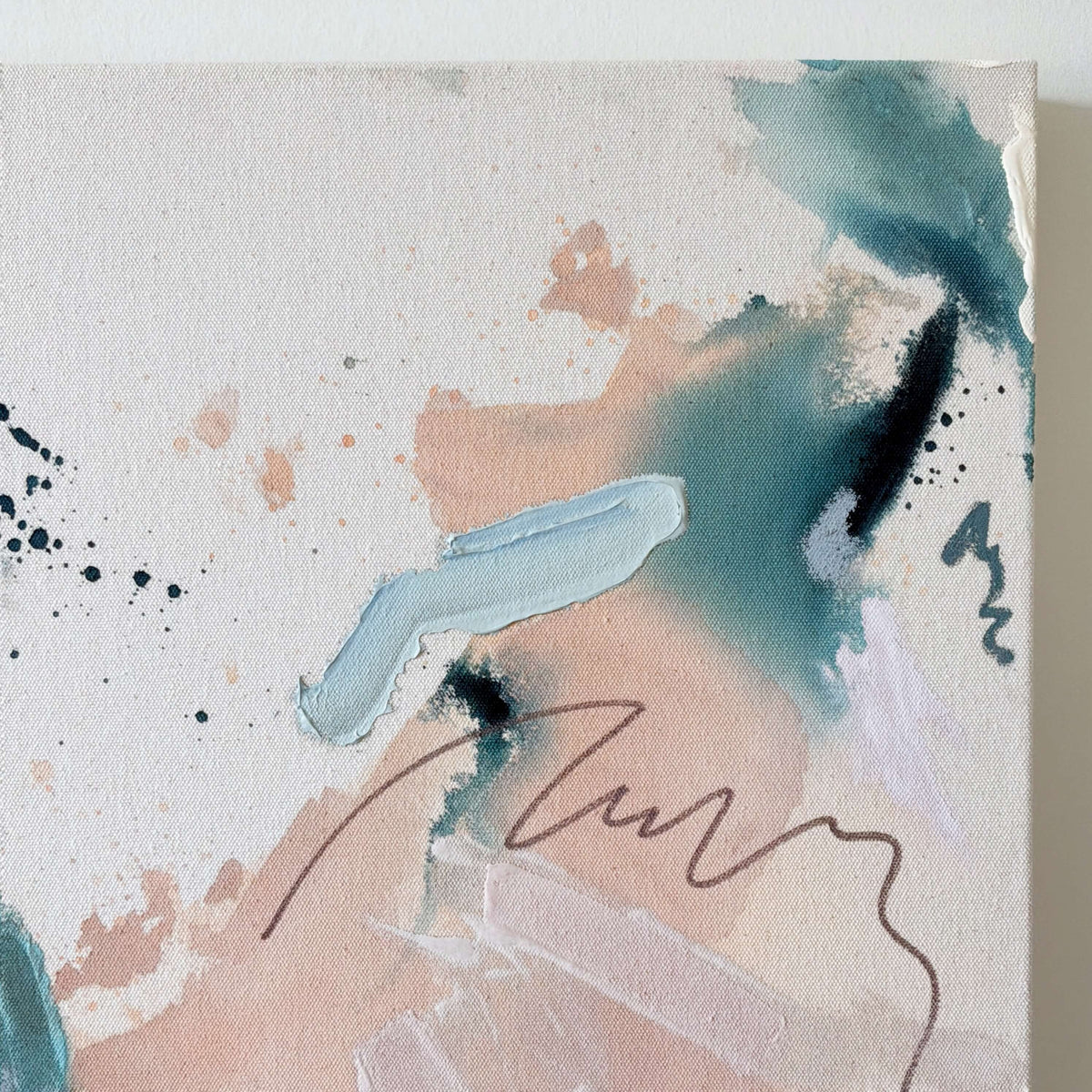 Wading – 18" x 24" – Acrylic and mixed media abstract painting on canvas