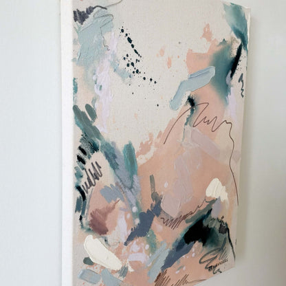Wading – 18" x 24" – Acrylic and mixed media abstract painting on canvas