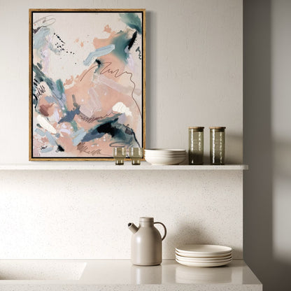 Wading – 18" x 24" – Acrylic and mixed media abstract painting on canvas