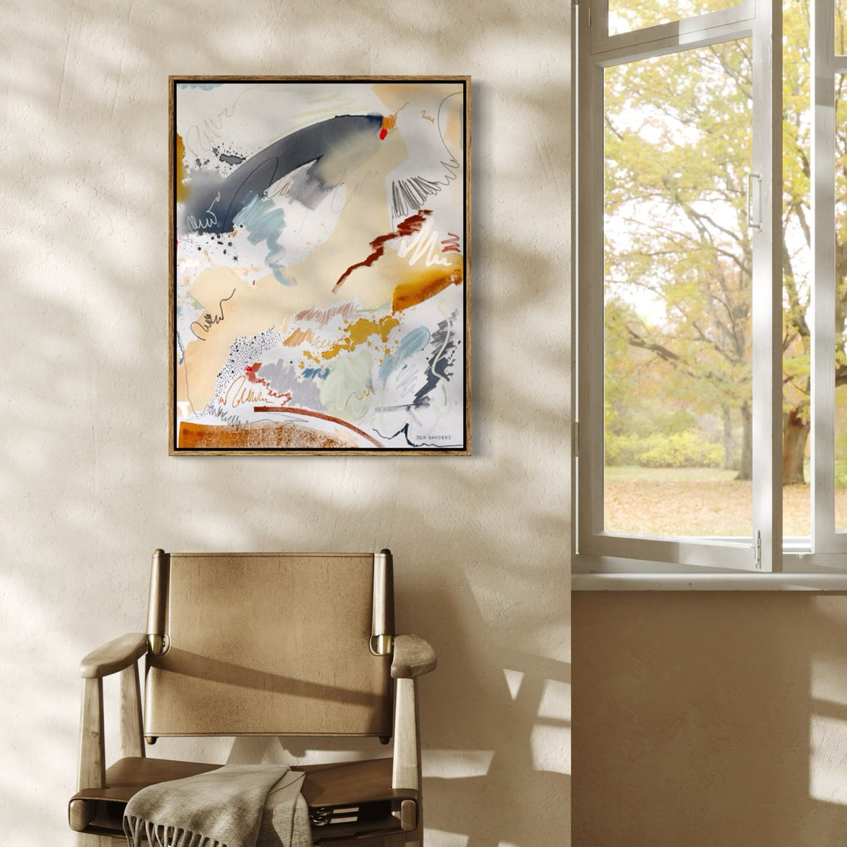 Low Sky – 24" x 30" – Acrylic and mixed media abstract painting on canvas