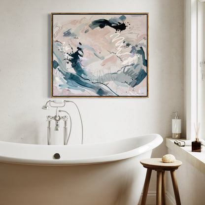 Gray Area  30" x 35" – Acrylic and mixed media abstract painting on canvas