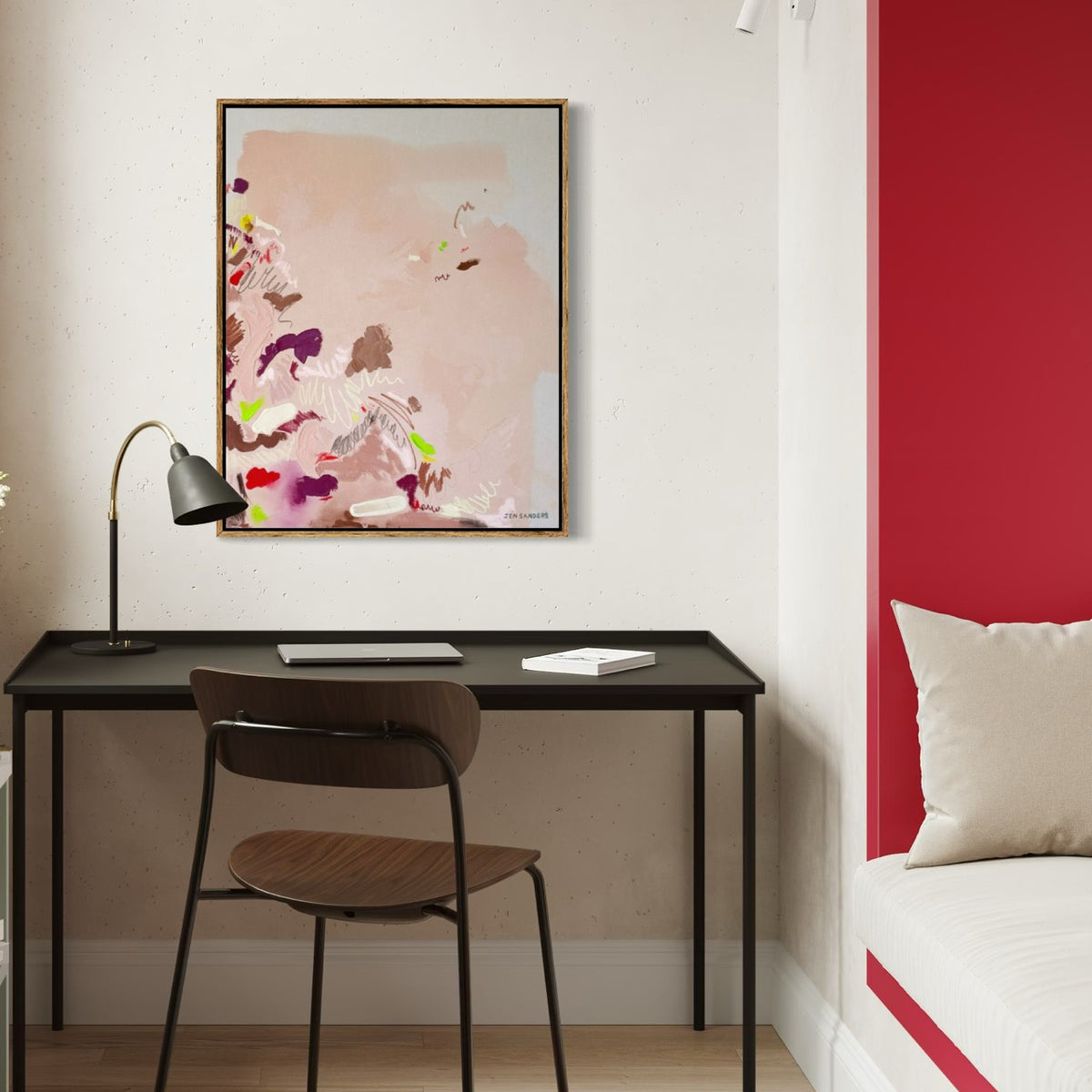 Illegible 24" x 30" – Acrylic and mixed media abstract painting on canvas