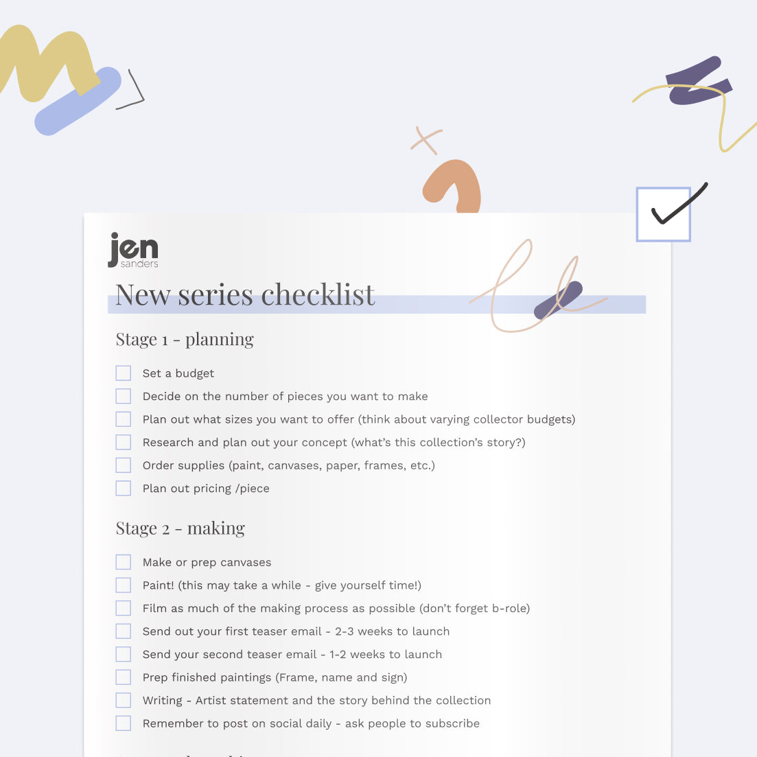 FREEBIE | Checklist for Launching a New Art Collection – Free Download!